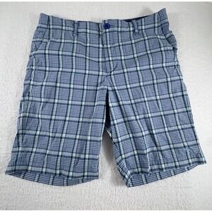 Tommy Bahama Blue Plaid Anti Slip Waist‎ Golf Bermuda Shorts Mens 35